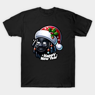 black color Xmas Design T-Shirt